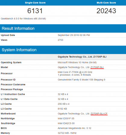 Замечены первые результаты тестов Intel Core i7-7700K
