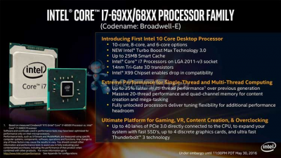 Intel Broadwell-E: спецификации CPU опубликованы до официальной премьеры