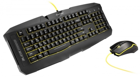Игровой комплект Sharkoon SharkZone GK15 включает клавиатуру и мышь с подсветкой