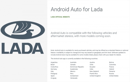 Автомобили LADA обзаведутся поддержкой Android Auto