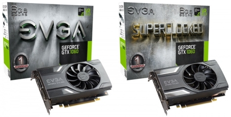 EVGA анонсировала четыре нереференсные карты GeForce GTX 1060