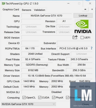 Мобильная версия GeForce GTX 1070 протестирована в Full HD и 4K