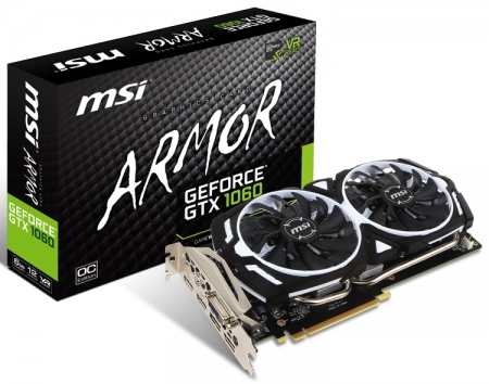 Состоялся релиз видеокарты MSI GeForce GTX 1060 Armor 6G OCV1