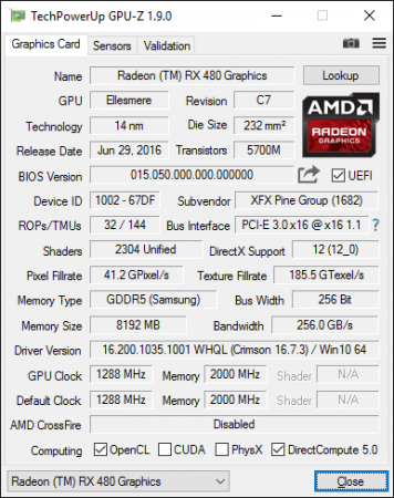 На подходе видеоускоритель XFX Radeon RX 480 GTR