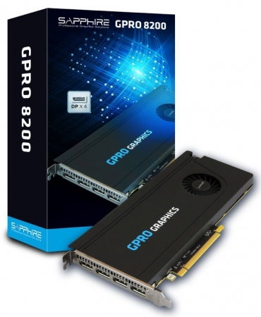 Видеоадаптер Sapphire GPRO 8200 оснащён четырьмя DisplayPort 1.4