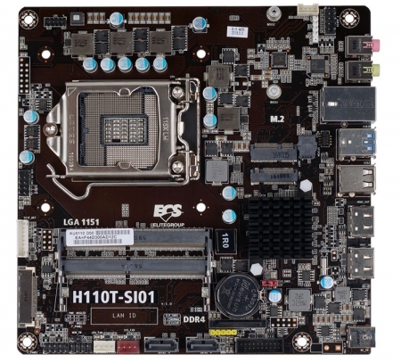 Плата ECS H110T-SI01 рассчитана на компактные компьютеры с чипом Intel Skylake