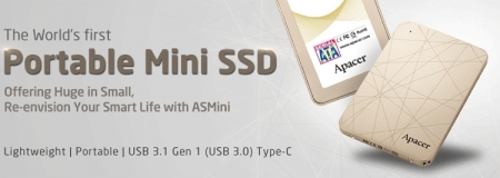Карманный SSD-накопитель Apacer ASMini оснащён портом USB Type-C